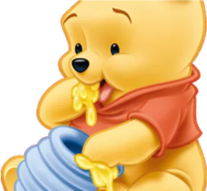 Winniethe Pooh Honey Pot Delight PNG Image