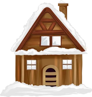 Winter_ Cabin_ Covered_in_ Snow.png PNG Image