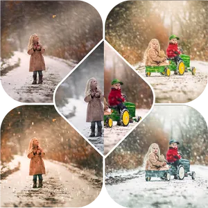 Winter_ Childhood_ Moments_ Collage PNG Image