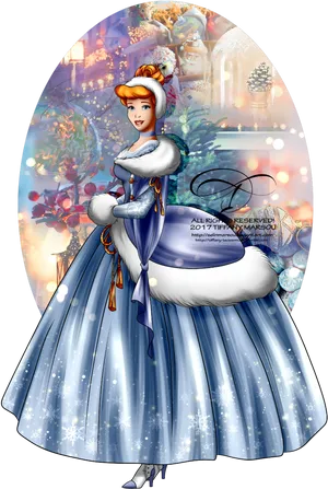 Winter Cinderella Illustration.png PNG Image