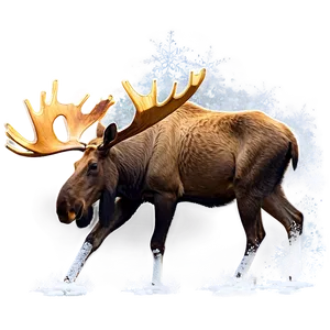 Winter Moose Landscape Png Lrt55 PNG Image