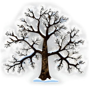 Winter Oak Scene PNG iod PNG with transparent background
