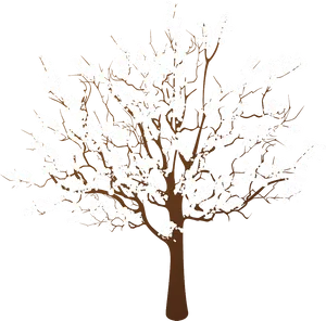 Winter Snow Covered Tree Illustration PNG Image