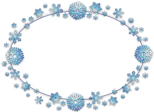 Winter Snowflake Oval Frame PNG Image