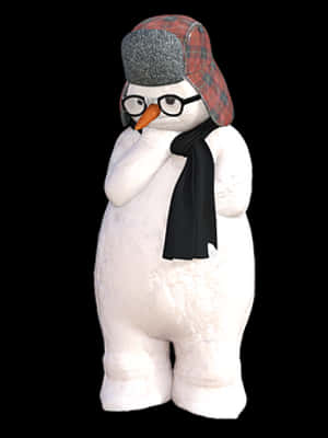 Winter Snowman Characterwith Hatand Scarf PNG image with transparent background