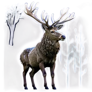 Winter Stag Scene Png Fao PNG Image