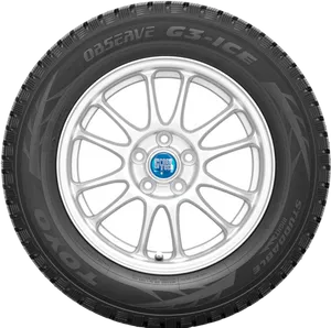 Winter Tireand Alloy Wheel PNG Image