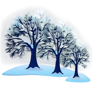 Winter Trees Under Starry Sky Png Nvt PNG Image