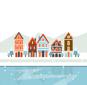 Village Vector - Christmas Village Png, Transparent Png PNG with transparent background