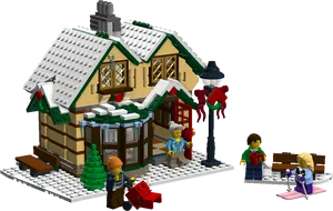 Winter Village Lego Scene PNG Image