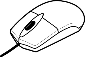 Wired Computer Mouse Line Art PNG