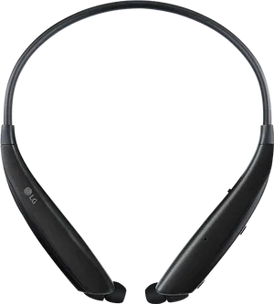 Wireless Neckband Headphones Black PNG Image