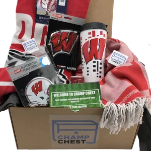 Wisconsin Badgers Fan Gift Box PNG Image