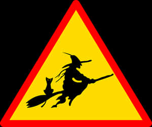 Witch Caution Sign PNG image with transparent background