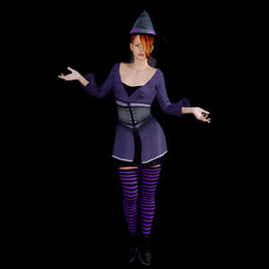 Witch_ Character_3 D_ Render PNG image with transparent background