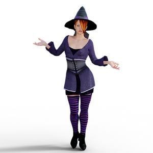 Witch_ Character_3 D_ Render PNG Image