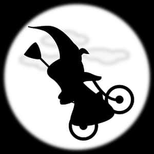 Witch Silhouetteon Broomstick PNG image with transparent background