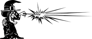 Wand Witchcraft Magic Clip Art - Witch With A Wand, HD Png Download PNG