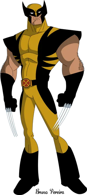 Wolverine Classic Yellow Costume PNG Image