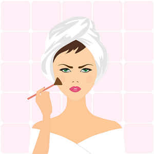Woman Applying Makeup Vector PNG image with transparent background