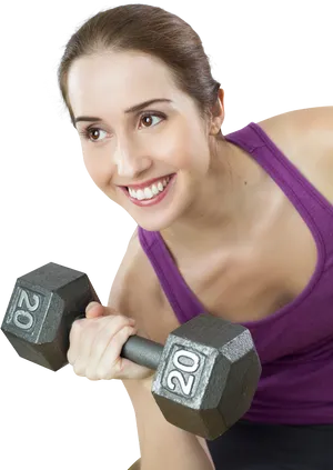 Woman Lifting Dumbbell Fitness Exercise PNG Image