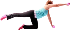 Woman Performing Dumbbell Exercise PNG Image