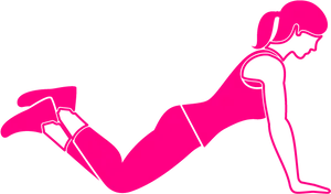 Woman Performing Push Up Exercise Silhouette PNG Image