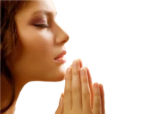 Woman Praying Closed Eyes PNG Image