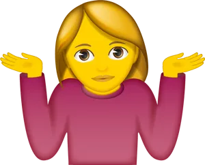 Woman Shrugging Emoji PNG Image