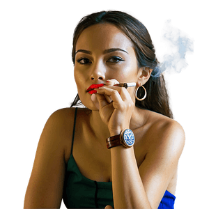 Woman Smoking Cigar PNG 05232024 PNG