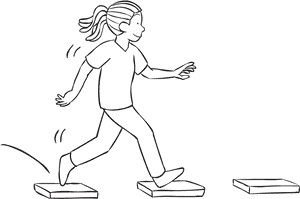 Woman Stepping Across Stepping Stones As Part Of Group - Line Art, HD Png Download PNG image with transparent background