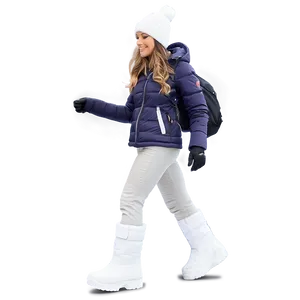 Woman Walking In Snow Png Eko97 PNG Image