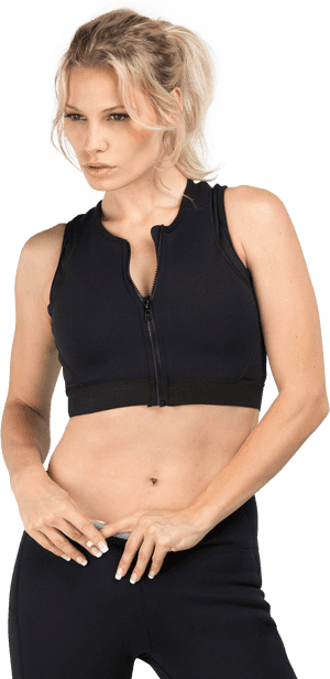 Heat Maximizing Crop Top With Zipper - Crop Top With Zip, HD Png Download PNG image with transparent background