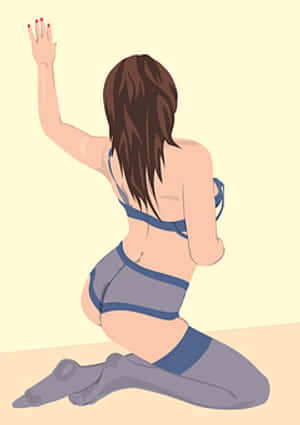 Womanin Blue Activewear Kneeling PNG image with transparent background