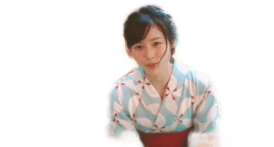 Womanin Kimono Patterned Top PNG image with transparent background