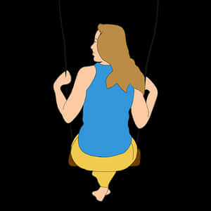 Womanon Swing Vector Illustration PNG image with transparent background