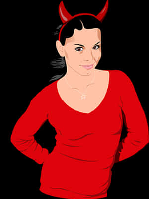 Womanwith Devil Horns PNG