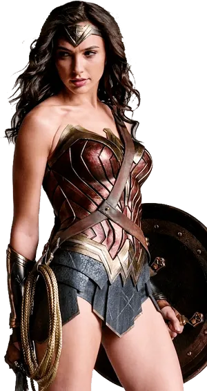 Wonder Woman Armor Pose PNG Image