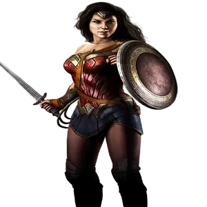 Wonder Woman Armored Stance PNG Image