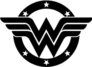Wonder Woman Logo Blackand White PNG image with transparent background