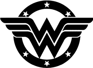 Wonder Woman Logo Blackand White PNG Image