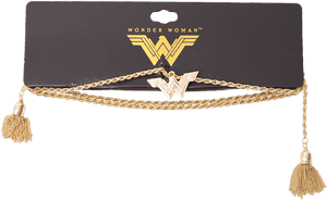 Wonder Woman Logo Golden Choker Necklace PNG image with transparent background