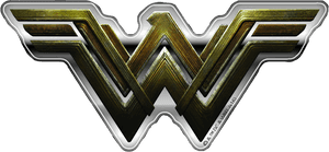 Wonder Woman Logo Metallic Design PNG image with transparent background
