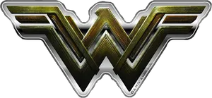 Wonder Woman Logo Metallic Design PNG Image