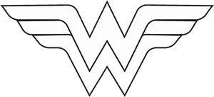 Wonder Woman Logo Outline PNG image with transparent background
