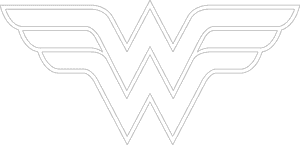 Wonder Woman Logo Outline PNG image with transparent background