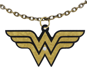 Wonder Woman Logo Pendant Necklace PNG image with transparent background