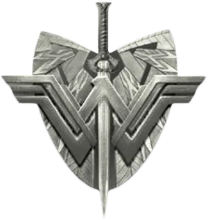 Wonder Woman Logo Sword Emblem PNG Image