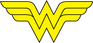 Wonder Woman Logo Yellow W PNG image with transparent background