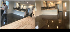 Wood Floor Refinishing Before After PNG image with transparent background